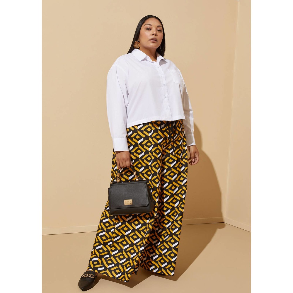 NWT Ashley Stewart White Cropped Cotton Blend Career Shirt Plus Size: 14/16 (1X) - Picture 4 of 4